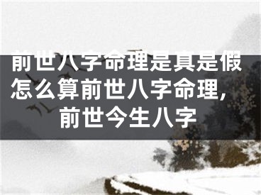 前世八字命理是真是假怎么算前世八字命理,前世今生八字