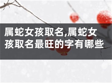 属蛇女孩取名,属蛇女孩取名最旺的字有哪些