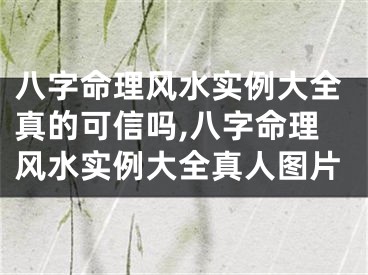 八字命理风水实例大全真的可信吗,八字命理风水实例大全真人图片