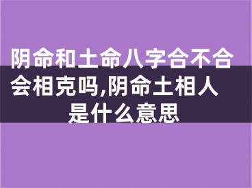 阴命和土命八字合不合会相克吗,阴命土相人是什么意思