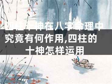 四柱十神在八字命理中究竟有何作用,四柱的十神怎样运用