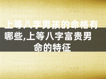 上等八字男孩的命格有哪些,上等八字富贵男命的特征