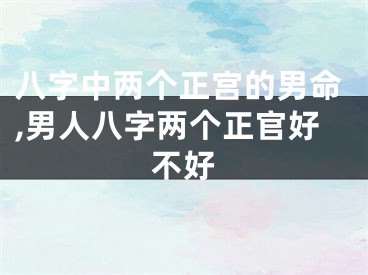 八字中两个正宫的男命,男人八字两个正官好不好