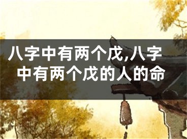 八字中有两个戊,八字中有两个戊的人的命