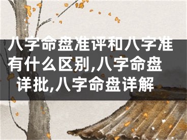 八字命盘准评和八字准有什么区别,八字命盘详批,八字命盘详解