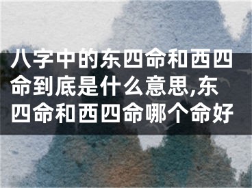 八字中的东四命和西四命到底是什么意思,东四命和西四命哪个命好
