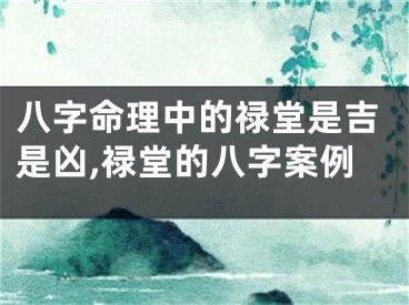 八字命理中的禄堂是吉是凶,禄堂的八字案例