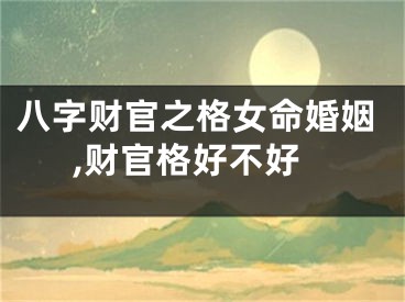八字财官之格女命婚姻,财官格好不好