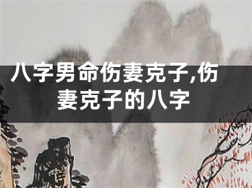 八字男命伤妻克子,伤妻克子的八字