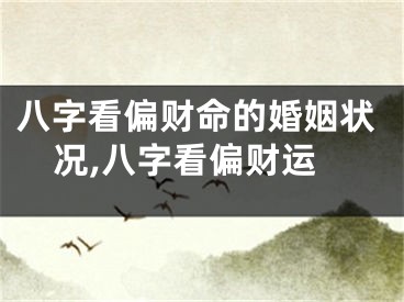 八字看偏财命的婚姻状况,八字看偏财运