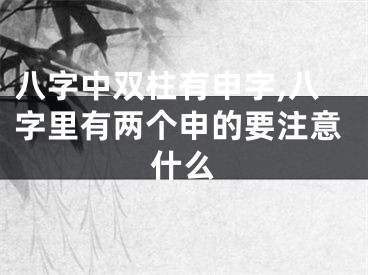 八字中双柱有申字,八字里有两个申的要注意什么