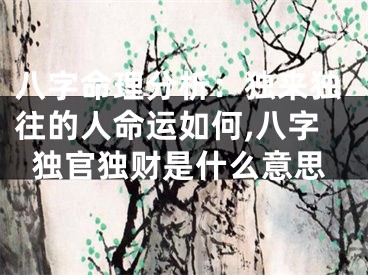 八字命理分析：独来独往的人命运如何,八字独官独财是什么意思