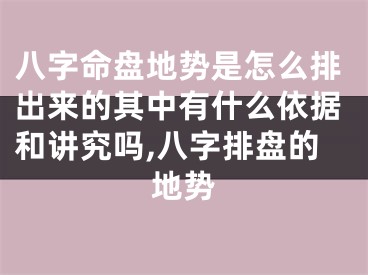 八字命盘地势是怎么排出来的其中有什么依据和讲究吗,八字排盘的地势