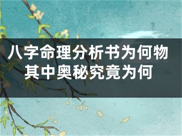 八字命理分析书为何物其中奥秘究竟为何