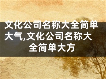 文化公司名称大全简单大气,文化公司名称大全简单大方