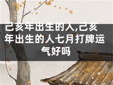 己亥年出生的人,己亥年出生的人七月打牌运气好吗