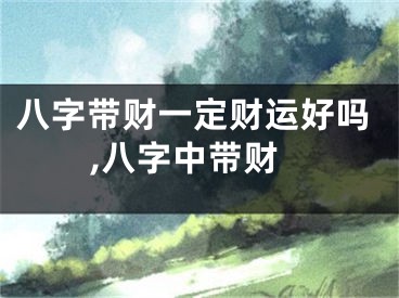 八字带财一定财运好吗,八字中带财