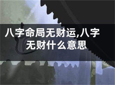 八字命局无财运,八字无财什么意思