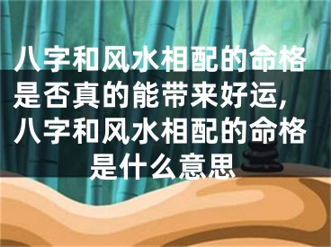 八字和风水相配的命格是否真的能带来好运,八字和风水相配的命格是什么意思