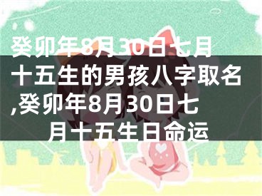 癸卯年8月30日七月十五生的男孩八字取名,癸卯年8月30日七月十五生日命运