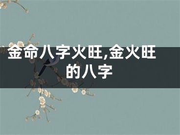 金命八字火旺,金火旺的八字