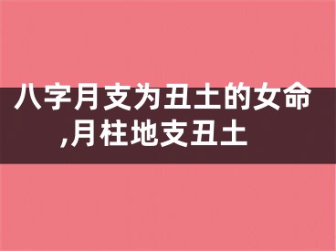八字月支为丑土的女命,月柱地支丑土