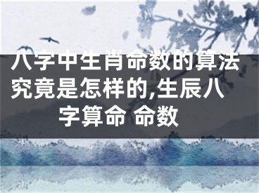 八字中生肖命数的算法究竟是怎样的,生辰八字算命 命数