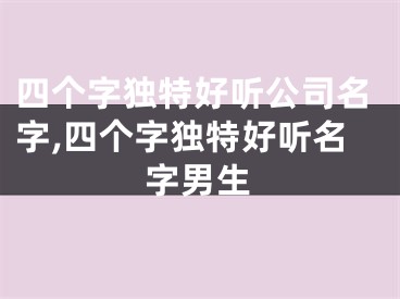 四个字独特好听公司名字,四个字独特好听名字男生