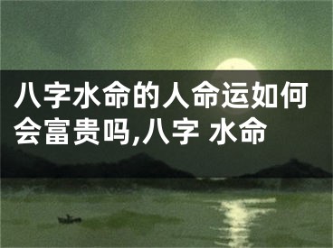 八字水命的人命运如何会富贵吗,八字 水命