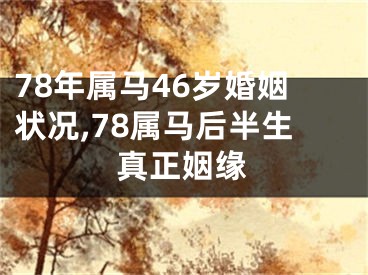 78年属马46岁婚姻状况,78属马后半生真正姻缘