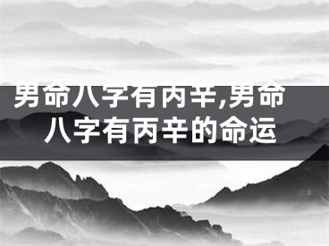 男命八字有丙辛,男命八字有丙辛的命运