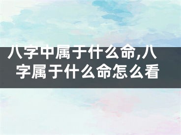八字中属于什么命,八字属于什么命怎么看