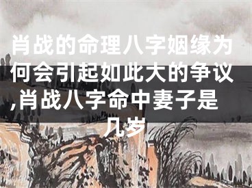 肖战的命理八字姻缘为何会引起如此大的争议,肖战八字命中妻子是几岁