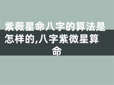 紫薇星命八字的算法是怎样的,八字紫微星算命