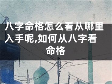 八字命格怎么看从哪里入手呢,如何从八字看命格