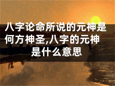 八字论命所说的元神是何方神圣,八字的元神是什么意思
