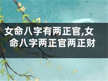 女命八字有两正官,女命八字两正官两正财