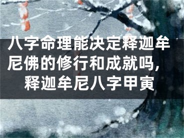 八字命理能决定释迦牟尼佛的修行和成就吗,释迦牟尼八字甲寅