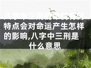 八字中三刑的命例有何特点会对命运产生怎样的影响,八字中三刑是什么意思