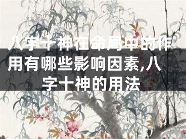 八字十神在命局中的作用有哪些影响因素,八字十神的用法