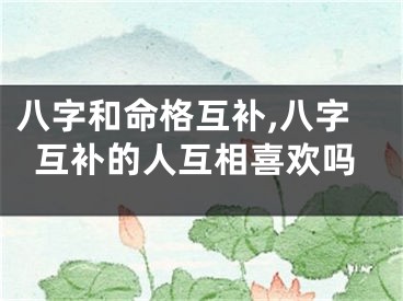 八字和命格互补,八字互补的人互相喜欢吗