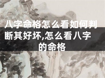 八字命格怎么看如何判断其好坏,怎么看八字的命格