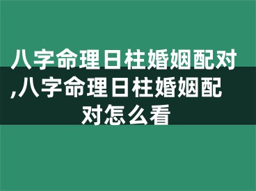 八字命理日柱婚姻配对,八字命理日柱婚姻配对怎么看