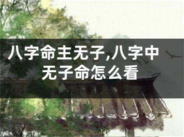 八字命主无子,八字中无子命怎么看