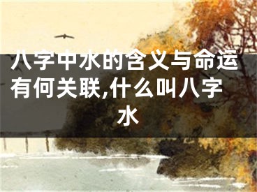 八字中水的含义与命运有何关联,什么叫八字水