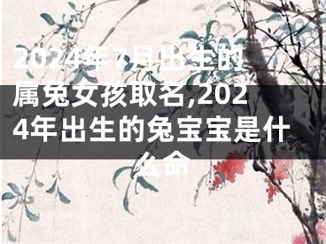 2024年7月出生的属兔女孩取名,2024年出生的兔宝宝是什么命