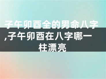 子午卯酉全的男命八字,子午卯酉在八字哪一柱漂亮