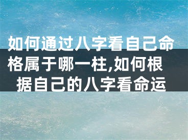 如何通过八字看自己命格属于哪一柱,如何根据自己的八字看命运