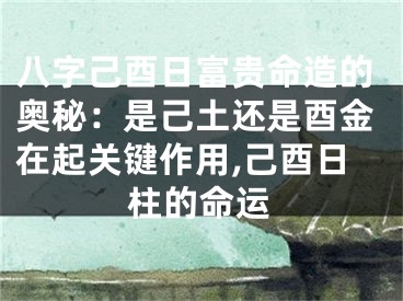 八字己酉日富贵命造的奥秘：是己土还是酉金在起关键作用,己酉日柱的命运