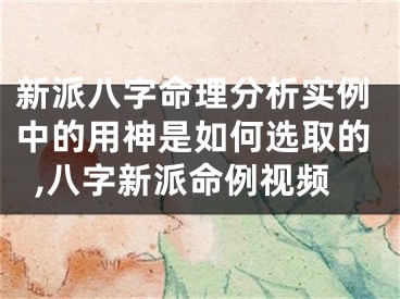新派八字命理分析实例中的用神是如何选取的,八字新派命例视频